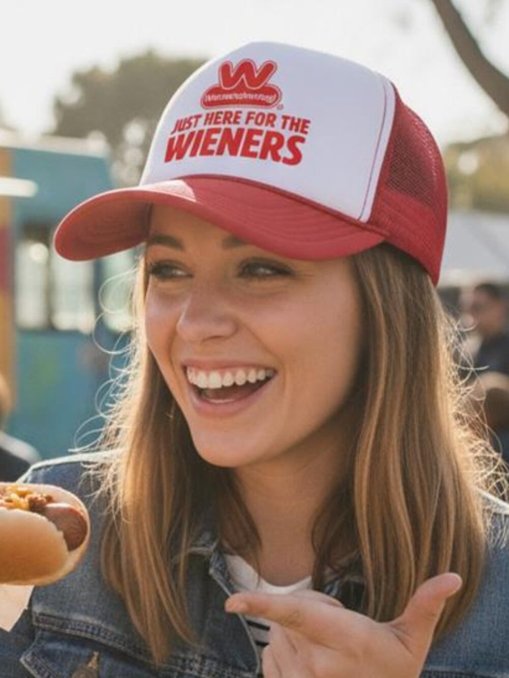 Wienerschnitzel Hat Just Here For The Wieners Foam Trucker Cap Red Snapback New